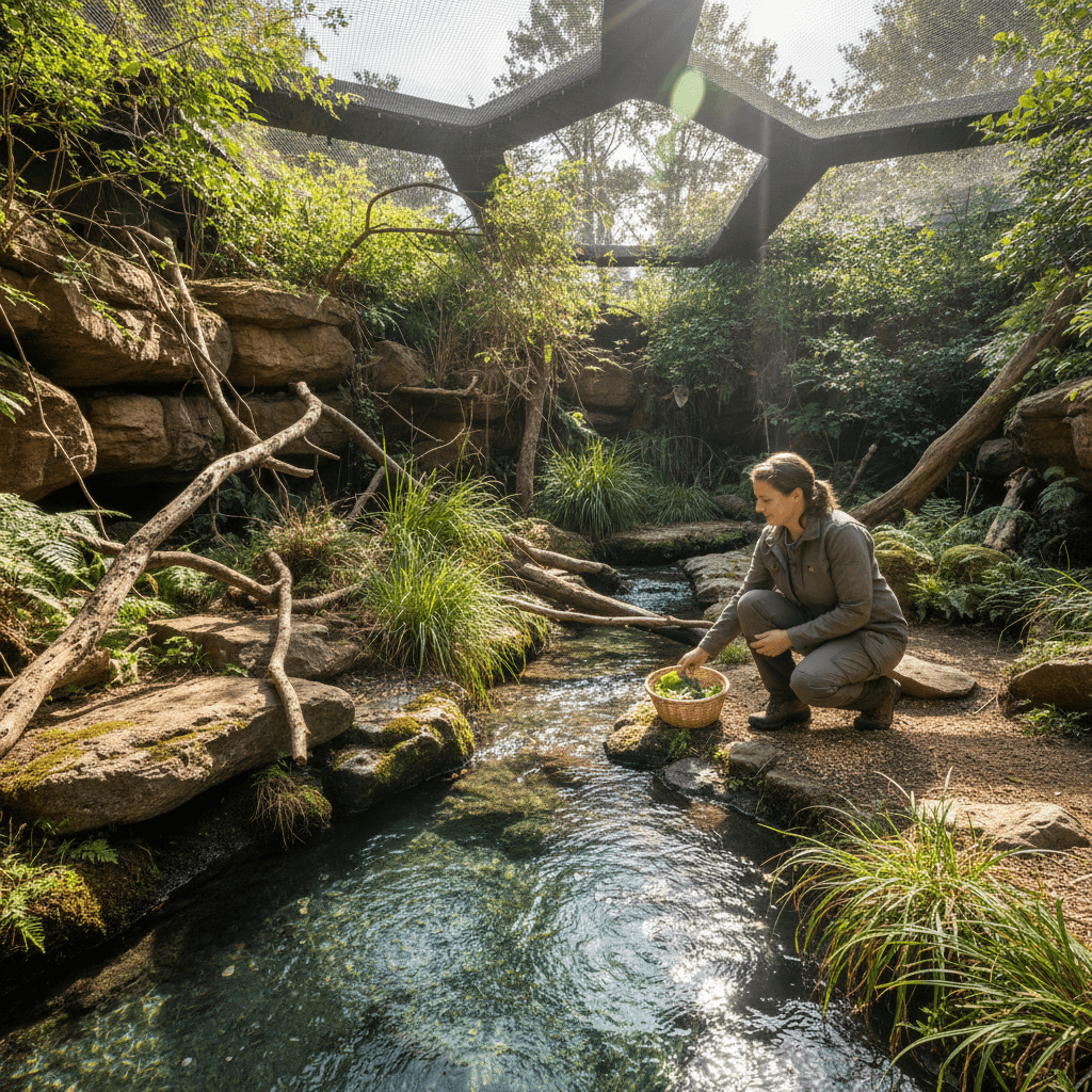 Natural habitat enclosure for wildlife recovery and rehabilitation