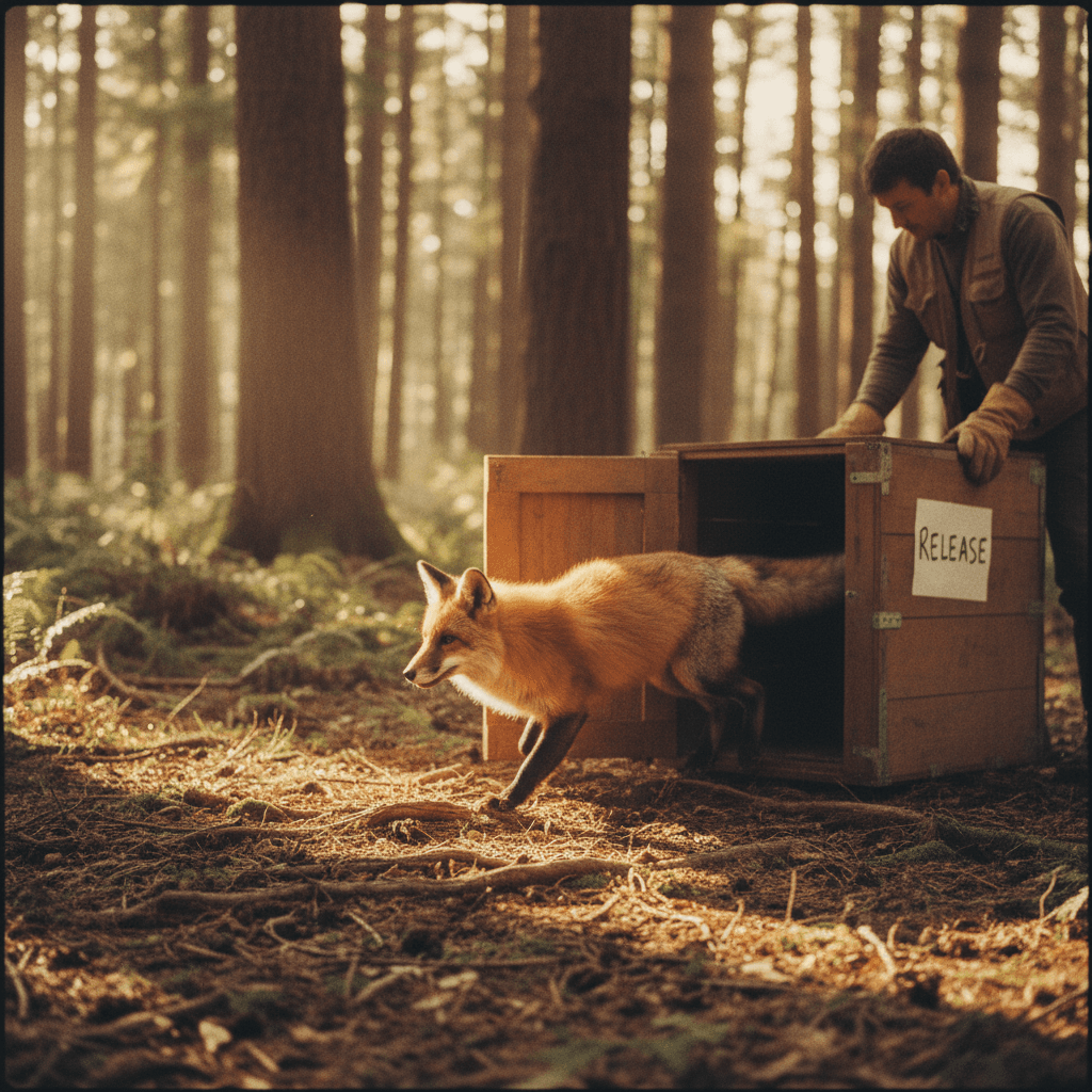 Release of rehabilitated wildlife back into natural habitat