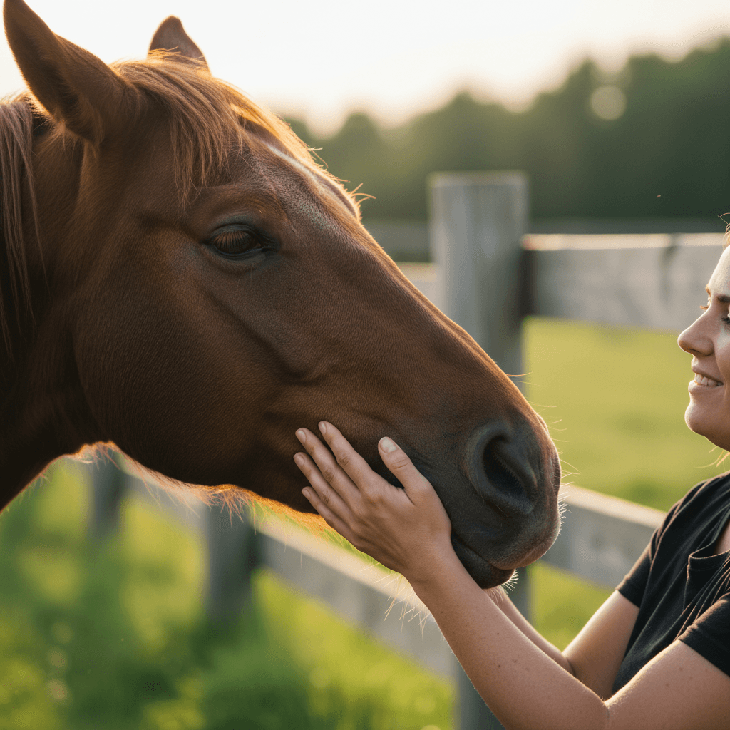 Caregiver gently releasing a rehabilitated small mammal into natural outdoor habitat at sunset